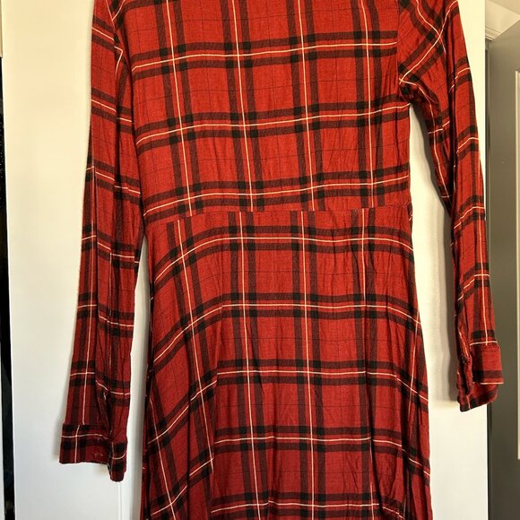 Pull & Bear Long Sleeve Plaid Dress - Picture 2 of 3